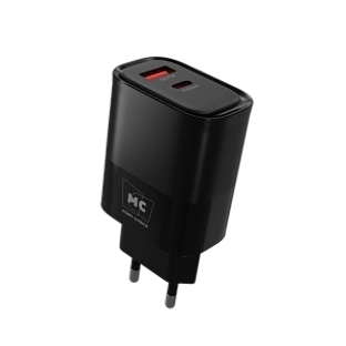 Сетевое зарядное устройство MORE CHOICE NC81a СЗУ 1USB+1Type-C 3.0A PD 20W+ QC3.0, черный