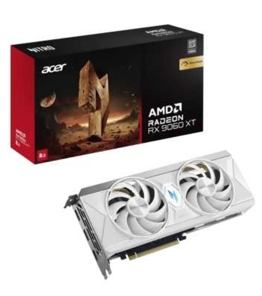 Видеокарта Acer RX9060XT NITRO WHITE OC 8Gb GDDR6 128bit 2xDP HDMI 2FAN RTL
