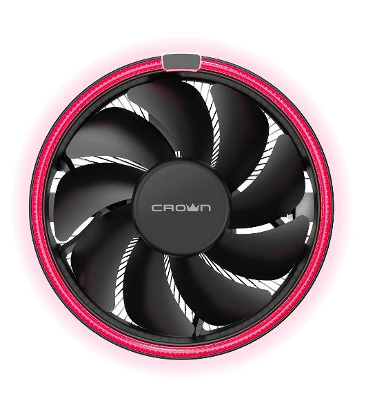 Кулер для процессора Crown CM-1150PWM RED v2 черный, 105 мм, алюминий, 1800 об/мин, 26.3 дБ, 4 pin, 115 Вт, 70 мм
