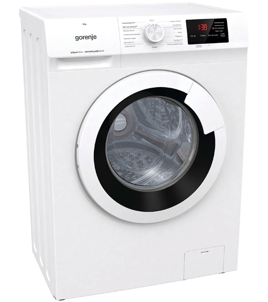 Стиральная машина Gorenje WHE60SFS белый загр. фронтальная макс.: 6 кг 1000об/мин класс: А+++