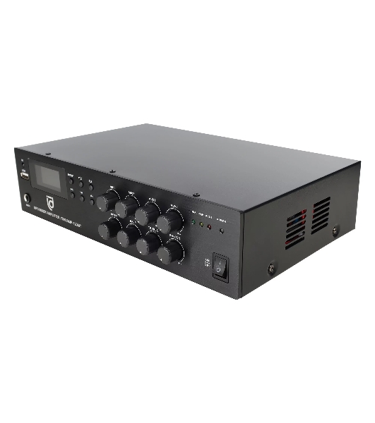 Микшер-усилитель Intrend ITMXAMP-120MT MP3, FM тюнер, USB, Bluetooth, 2хMic/3хLine входы, 1хLine выход,120 Вт, 4/8Ом/100V, IR-пульт в комплекте