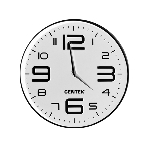 Часы настенные Centek СТ-7101 White 30 см диам., круг, объемные цифры, плавный ход, фото 1