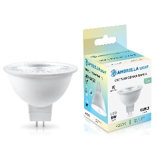 Лампа светодиодная	Ambrella light 170904 LED MR16 9W IC GU5.3 4000K 175-265V 38°