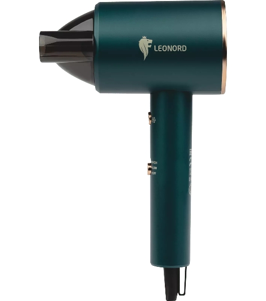 Фен LEONORD LE-1208 зеленый, 1800 Вт, компактный