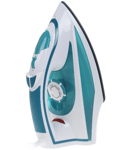 Утюг Delta LUX DL-352 белый с бирюзовым, 2200 Вт, 30 г/мин, 140 г/мин, 300 мл