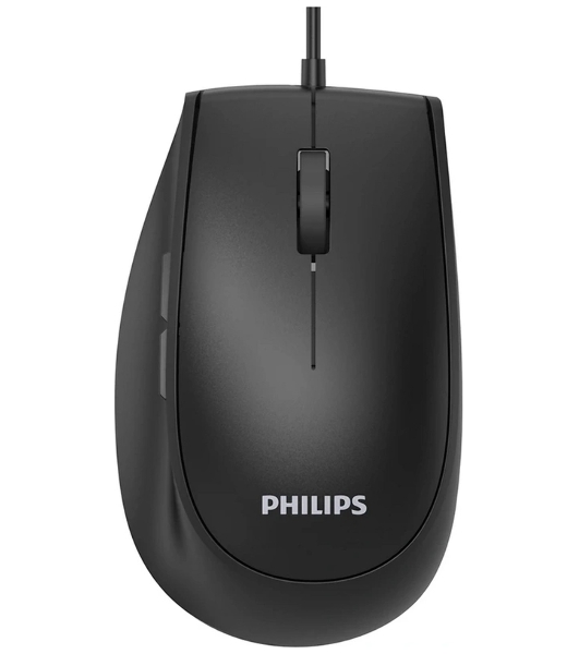 Мышь проводная Philips SPK7327 черный, 1600 dpi, USB, кнопки - 5