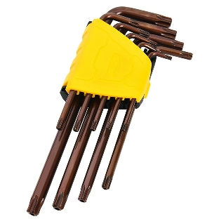 Ключ Deli Набор шестигранных ключей ';TORX'; удлиненных Deli DL230707G 9 шт S2, размеры T10,T15,T20,T25,T27,T30,T40,T45,T50, пластиковый держатель
