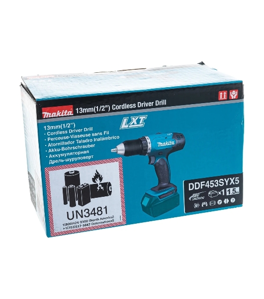Дрель акк. Makita DDF453SYX5 (190497)18В 1х1.5Ач Li-ion БЗП