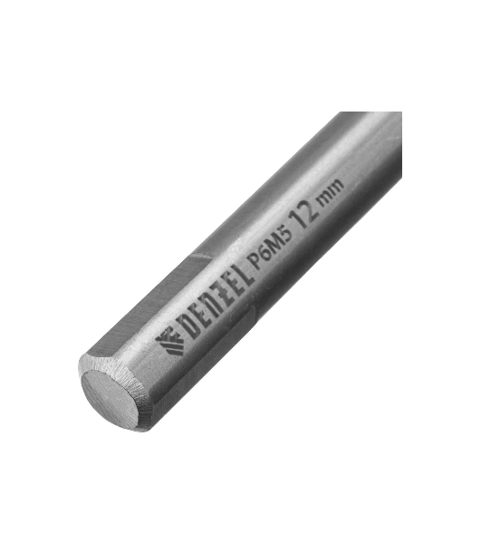 Сверло спиральное по металлу Denzel 12 x 205 мм, Р6М5, Golden Tip, удлиненное