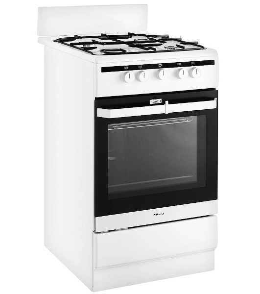 Плита газовая Hansa FCGW51001 белый, конфорок 4 шт, духовка 56 л, 50 см x 85 см x 60 см