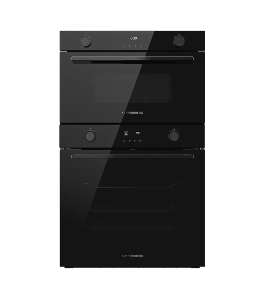 Встраиваемая микроволновая печь Kuppersberg HMW 611 BB, High-Tech, 34 л, поворотное/сенсорное управление, мощность 900 Вт, 5 уровней мощности, 10 автоматических программ, размораживание, гриль, конвекция, поворотный стол, черный