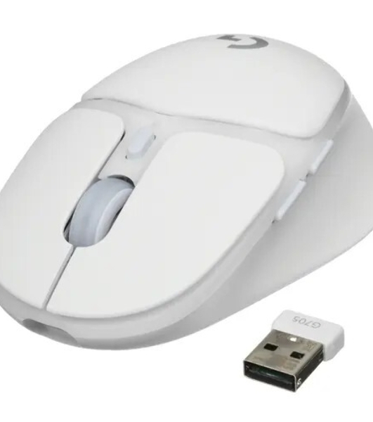 Мышь беспроводная Logitech G705 белый, 8200 dpi, радиоканал, Bluetooth, USB, кнопки - 6