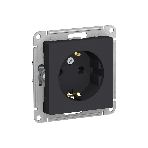 Механизм розетки 1-м СП AtlasDesign с заземл. 16А карбон SchE ATN001043, фото 1