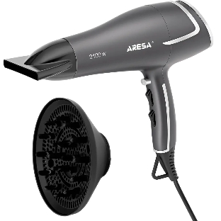 Фен ARESA AR-3232 серый/серебристый, 2100 Вт