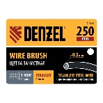 Щетка зачистная Denzel 3-х рядная, прямая проволока из нержавеющей стали с деревянной ручкой, EFP, фото6