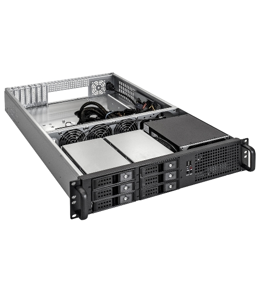 Серверный корпус ExeGate Pro 2U660-HS06 (RM 19', высота 2U, глубина 660, БП 500ADS, 6xHotSwap, USB)