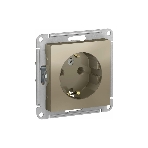 Механизм розетки 1-м СП AtlasDesign с заземл. 16А шампань SchE ATN000543, фото 1