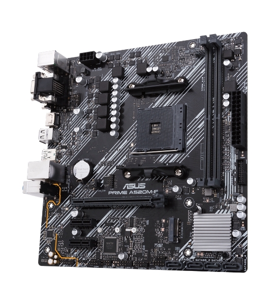 Материнская плата ASUS PRIME A520M-E/CSM, AM4, AMD A520, 2xDDR4, 4xSATA, 1xM.2, 1xPCIe 3.0 x16, 2xPCIe x1, 1xDVI-D, 1xHDMI, 1xVGA, 1x 1Gb LAN, 1xUSB-A 3.2 Gen 2, 2xUSB-A 2.0, 4xUSB-A 3.2 Gen 1, 3x3.5 мм, 7.1, mATX