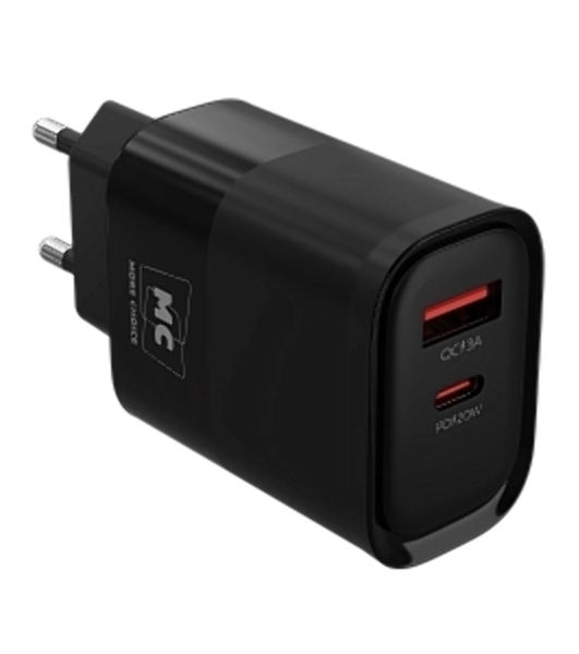 Сетевое зарядное устройство MORE CHOICE NC81a СЗУ 1USB+1Type-C 3.0A PD 20W+ QC3.0, черный