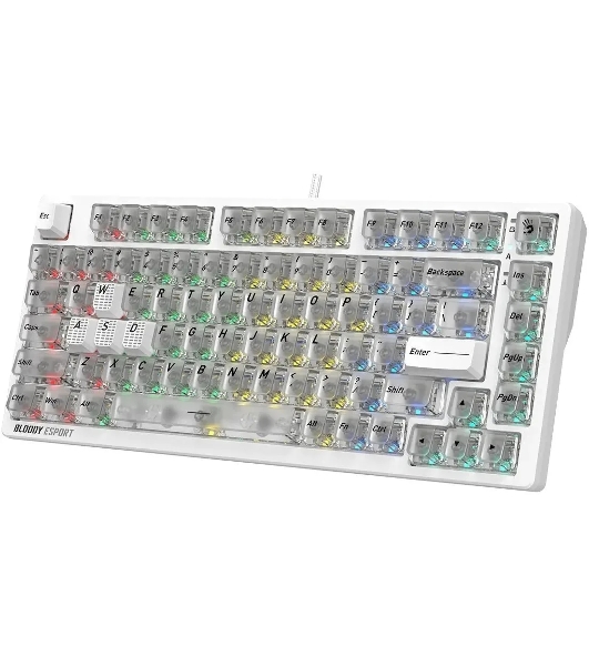 Клавиатура A4Tech Bloody MS76 проводная, USB Type-A, белый