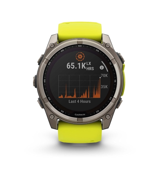 Умные часы Garmin Fenix 8 Solar Sapphire, 1.6' AMOLED, Wi-Fi, Bluetooth, NFC, 100м, серый / желтый