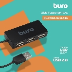 USB-концентратор Buro BU-HUB4-U2.0-Slim, USB, USB 4 порта, USB, фото4