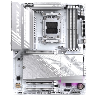 Материнская плата Gigabyte B850 AORUS ELITE WIFI7 ICE rev. 1.1, AM5, AMD B850, 4xDDR5, 4xSATA, 3xM.2, 1xPCIe 5.0 x16, 2xPCIe 3.0 x16, 1xDP, 1x2.5Gb LAN, Wi-Fi 7, Bluetooth 5.4, 1xUSB-C 10Gbps, 2xUSB-A 10Gbps, 5xUSB-A 5Gbps, 4xUSB-A 2.0, 3x3.5 мм + S/PDIF оптический, 7.1, ATX