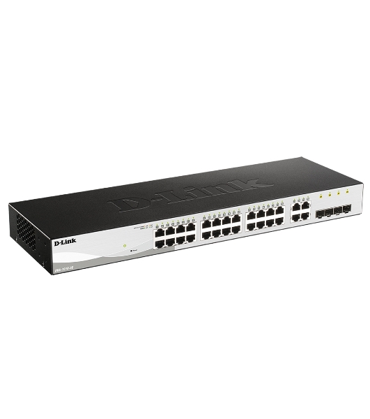 Коммутатор D-Link DGS-1210-28/FL2A, 24×1 Гбит/с + 4×1 Гбит/с Combo, настраиваемый