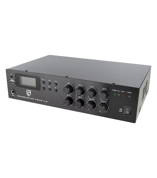 Микшер-усилитель Intrend ITMXAMP-120MT MP3, FM тюнер, USB, Bluetooth, 2хMic/3хLine входы, 1хLine выход,120 Вт, 4/8Ом/100V, IR-пульт в комплекте