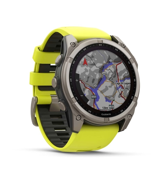 Умные часы Garmin Fenix 8 Solar Sapphire, 1.6' AMOLED, Wi-Fi, Bluetooth, NFC, 100м, серый / желтый
