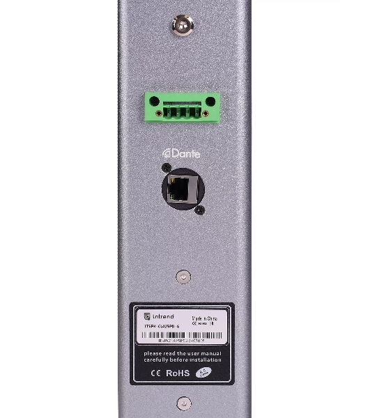 Звуковая колонна Intrend ITSPK-CL425PD-G активная 4x2,5', 60 Вт, вход DANTE, SPL 109dB, 106Hz18kHz, 120°х20° (HхV), вес 3.4 кг, угольный металлик, крепление в комплекте, (цена за 1шт., в упаковке 2 шт., продается парами)
