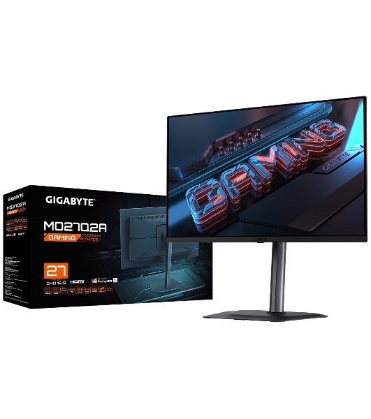 Монитор 27' Gigabyte MO27Q2A EK QD-OLED 2560x1440, 280 Гц, 0.03 мс, 16:9, 250 кд/м², 2xHDMI 2.1, DP 1.4, USB-C, 3.5 Jack, USB Hub (3x USB 3.0), динамики (2x5 Вт), HDR10, FreeSync Premium Pro, G-Sync, черный