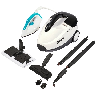 Пароочиститель Bort BDR-2500-RR-Iron белый/черный, напольный, 2300 Вт, 45 г/мин, 1500 мл