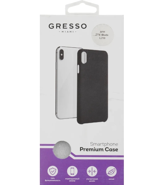 Чехол (клип-кейс) Gresso Meridian, для ZTE Blade L210, черный gr17mrn1008