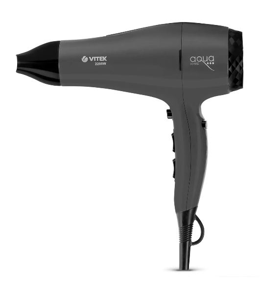 Фен Vitek VT-8229 MC графитовый/черный, 2200 Вт, ионизация