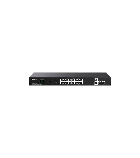Коммутатор неуправляемый PoE Tenda TEG1120P-16-150W 18 портов, 18x1 Гбит/с, PoE 16х30 Вт (до 150Вт), SFP 2x1 Гбит/с