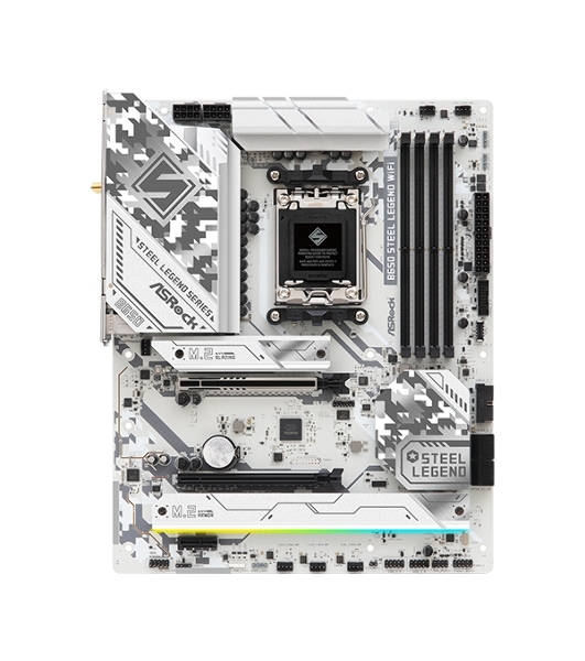 Материнская плата ASRock B650 Steel Legend WiFi, AM5, AMD B650, 4xDDR5, 4xSATA, 3xM.2, 1xPCIe 5.0 x16, 1xPCIe 3.0 x16, 1xPCIe 4.0 x1, 1xHDMI, 1xDP, 1x2.5Gb LAN, Wi-Fi 6E, Bluetooth 5.2, 1xUSB-C 20Gbps, 1xUSB-A 10Gbps, 4xUSB-A 5Gbps, 4xUSB-A 2.0, 2x3.5 мм, 7.1, ATX