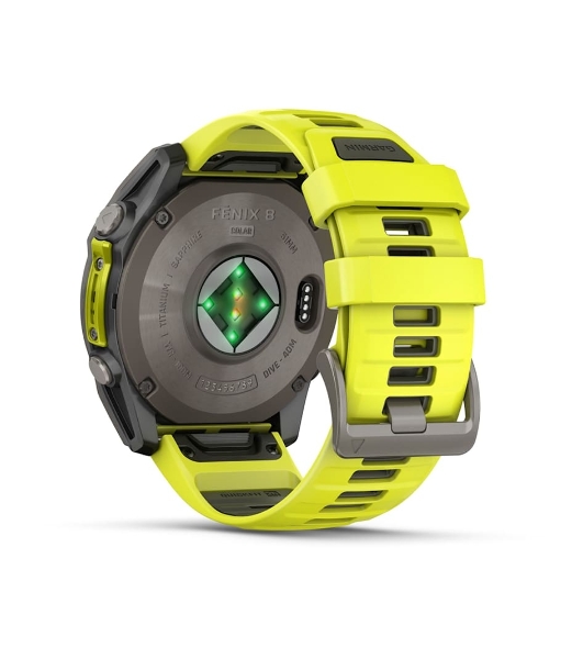 Умные часы Garmin Fenix 8 Solar Sapphire, 1.6' AMOLED, Wi-Fi, Bluetooth, NFC, 100м, серый / желтый