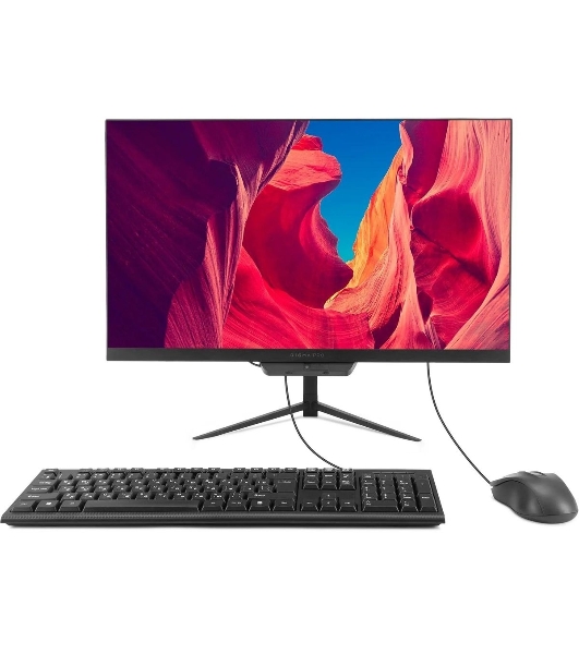 Моноблок Digma Pro Base 23.8' Full HD i3 12100 (3.3) 8Gb SSD 512Gb UHDG 730 CR Windows 11 Pro GbitEth WiFi BT 90W клавиатура мышь Cam черный 1920x1080