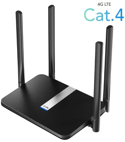 Роутер беспроводной Cudy LT500 AC1200 10/100BASE-TX/4G cat.4 черный