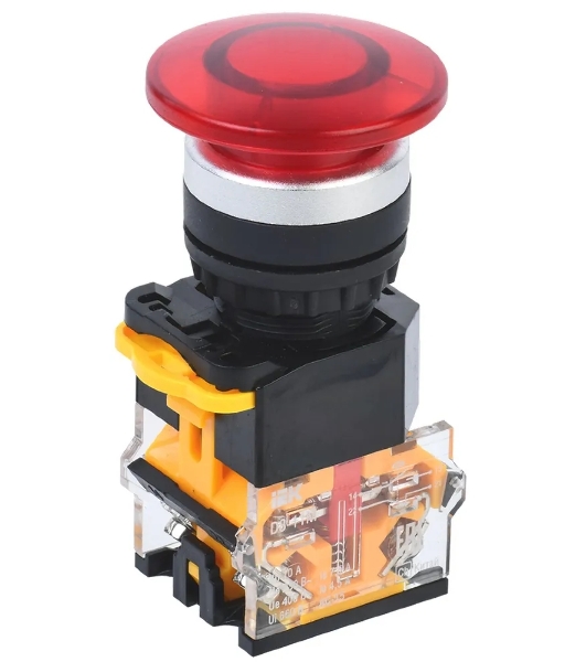 Кнопка IEK D8-11M Грибок d=22мм 1з+1р красная