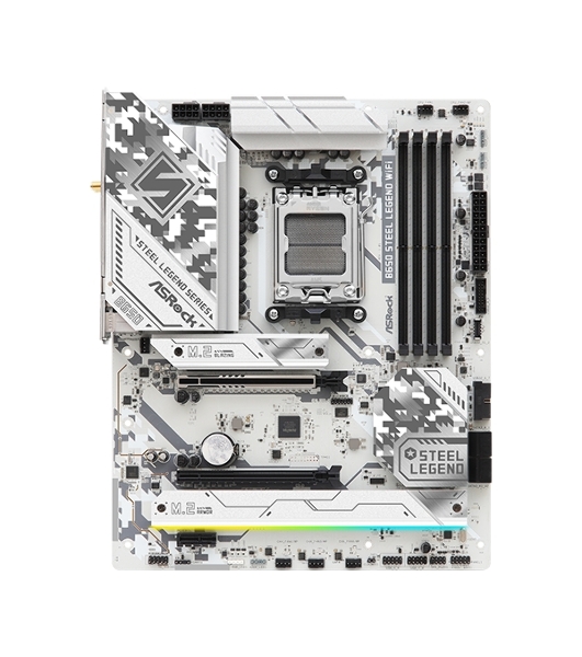 Материнская плата ASRock B650 Steel Legend WiFi, AM5, AMD B650, 4xDDR5, 4xSATA, 3xM.2, 1xPCIe 5.0 x16, 1xPCIe 3.0 x16, 1xPCIe 4.0 x1, 1xHDMI, 1xDP, 1x2.5Gb LAN, Wi-Fi 6E, Bluetooth 5.2, 1xUSB-C 20Gbps, 1xUSB-A 10Gbps, 4xUSB-A 5Gbps, 4xUSB-A 2.0, 2x3.5 мм, 7.1, ATX