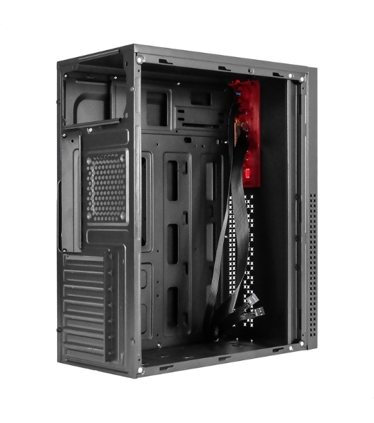 Компьютерный корпус Miditower ExeGate AA-443-UNS500 (ATX, БП UNS500 с вент. 12см, 2хUSB+HD Audio, черный)