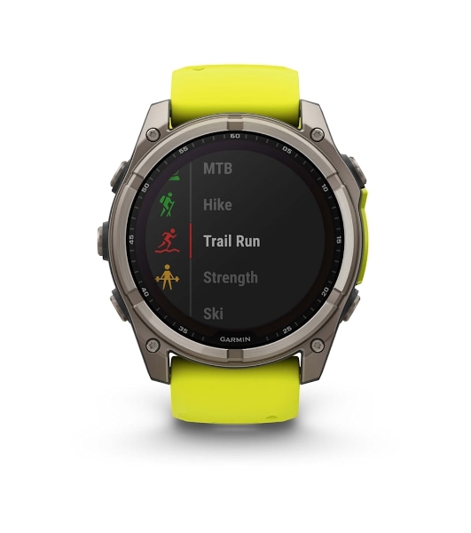 Умные часы Garmin Fenix 8 Solar Sapphire, 1.6' AMOLED, Wi-Fi, Bluetooth, NFC, 100м, серый / желтый