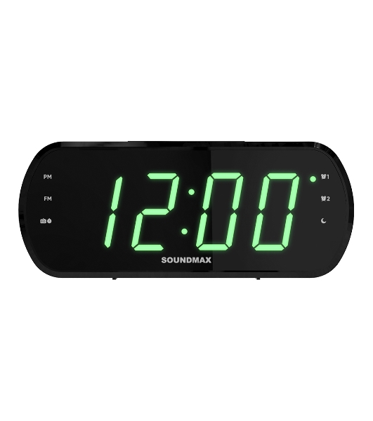 Радиочасы Soundmax SM-1562U (черный с зеленым)