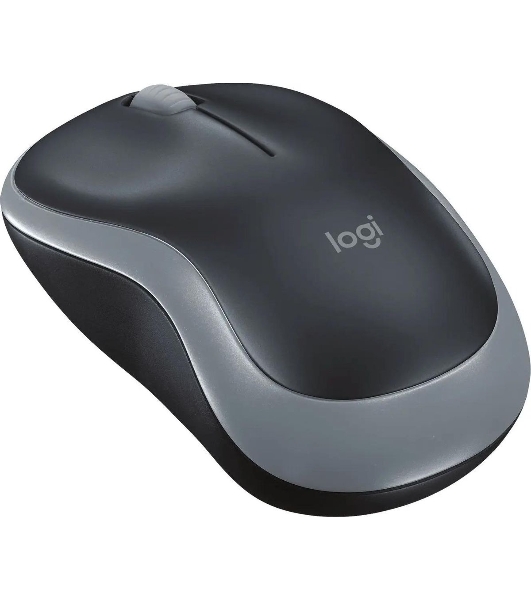 Мышь беспроводная Logitech M185 серый/черный, 1000 dpi, радиоканал, USB, кнопки - 3