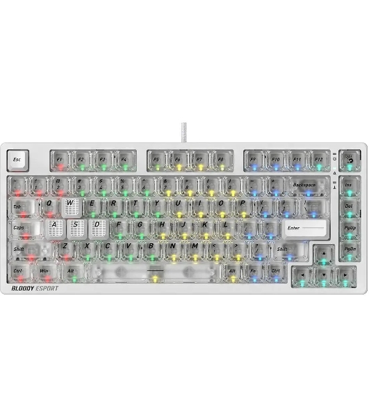 Клавиатура A4Tech Bloody MS76 проводная, USB Type-A, белый