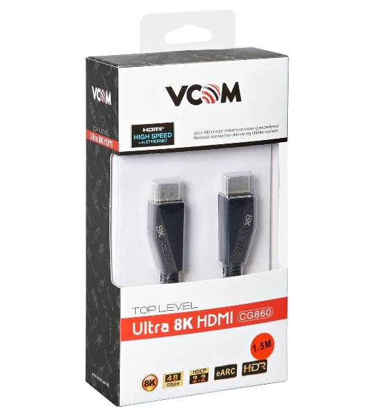 Кабель HDMI 19M/M,ver. 2.1, 8K@60 Hz 1.5m VCOM CG860-1.5M