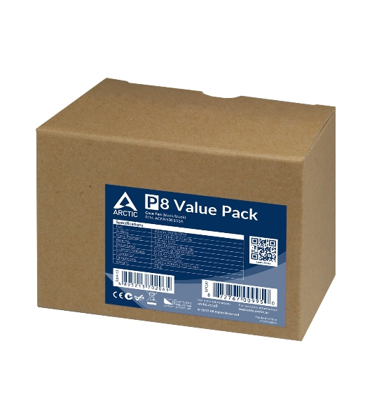 Вентилятор для корпуса ARCTIC P8 Value Pack (черный/черный) (5pc) (ACFAN00153A)