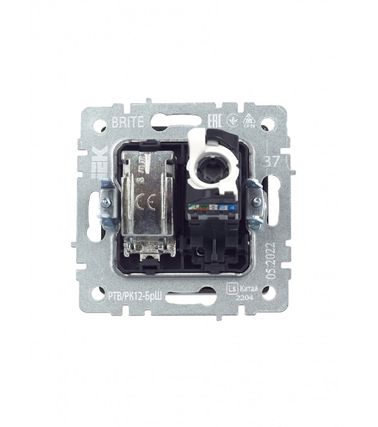 Розетка телевизионная двойная TV+RJ45 IEK Brite РТВ/РК12-БрШ (BR-AK20-1-K37) кат.5E шампань